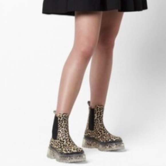 🎯Marc Jacobs The Stomper Boot Brown Black Leopard Multi EU37 US7 - Picture 2 of 14